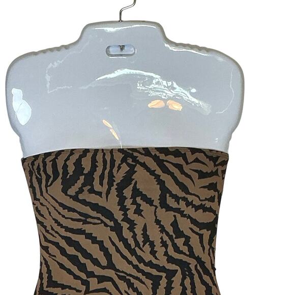 Abyovrt Strapless Backless Tiger High Split Mesh Cocktail Women's Medium NWT - Picture 3 of 11